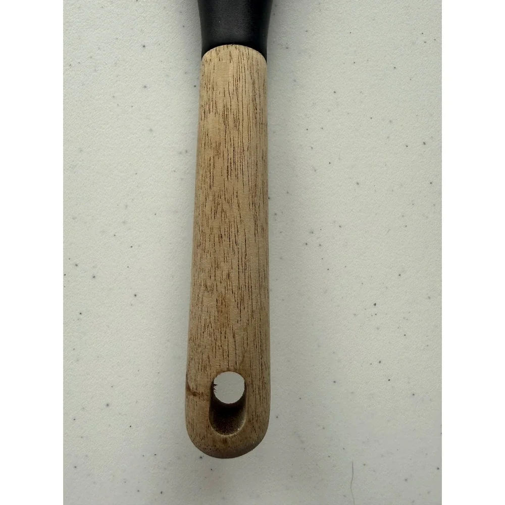 Staub Silicone Multi-function Spoon Spatula Acacia Wood Handle Black Ergonomic